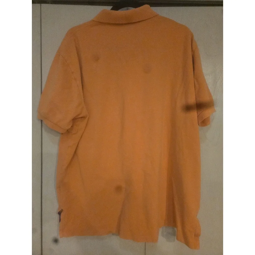 Polo Ralph Lauren Big Pony Marine Supply Polo Shirt Orange Blue XL Cotton